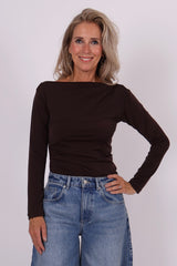 Off shoulder top brown
