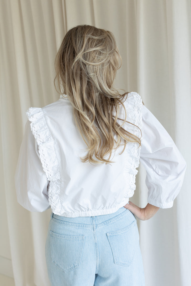 Lacey frill blouse