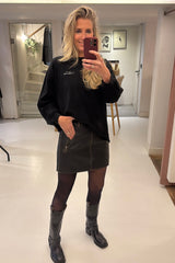 Used Leather Crop Skirt