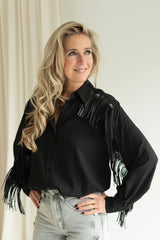 Fringe blouse black