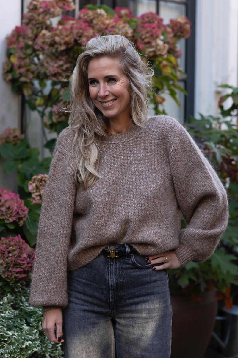 Cozy lurex knit walnut