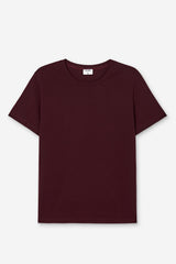 Stretch cotton tee burgundy