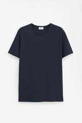 Stretch cotton tee navy