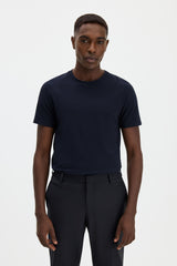 Stretch cotton tee navy