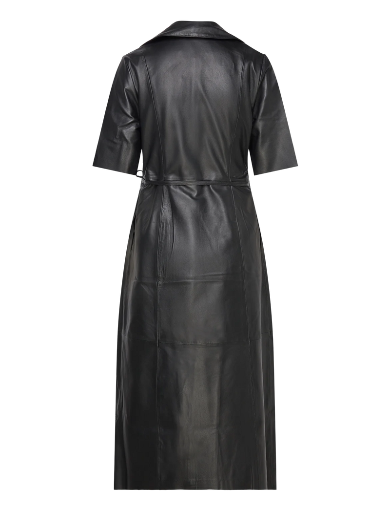 Fiola leather wrap dress