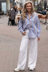 Linen loose pants white