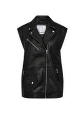 Phoebe leather biker vest