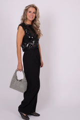 Mirror sequin crop top