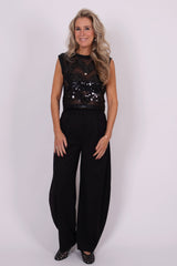 Mirror sequin crop top