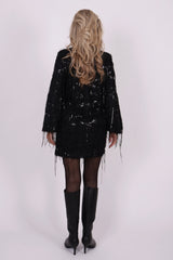 Sequin fringe midi dress