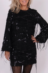 Sequin fringe midi dress