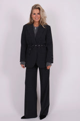 Smokey check belt blazer