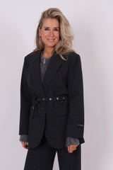 Smokey check belt blazer
