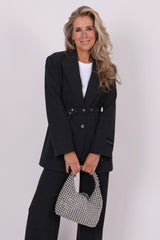 Smokey check belt blazer