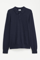 Knitted polo shirt navy
