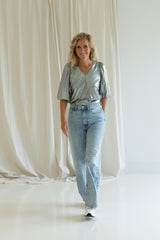Glitter v-neck top