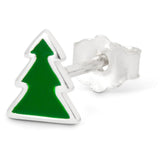 Christmas tree stud silver