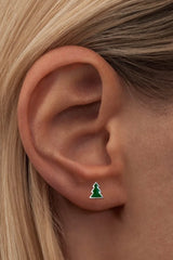 Christmas tree stud silver