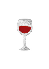 Red wine stud silver