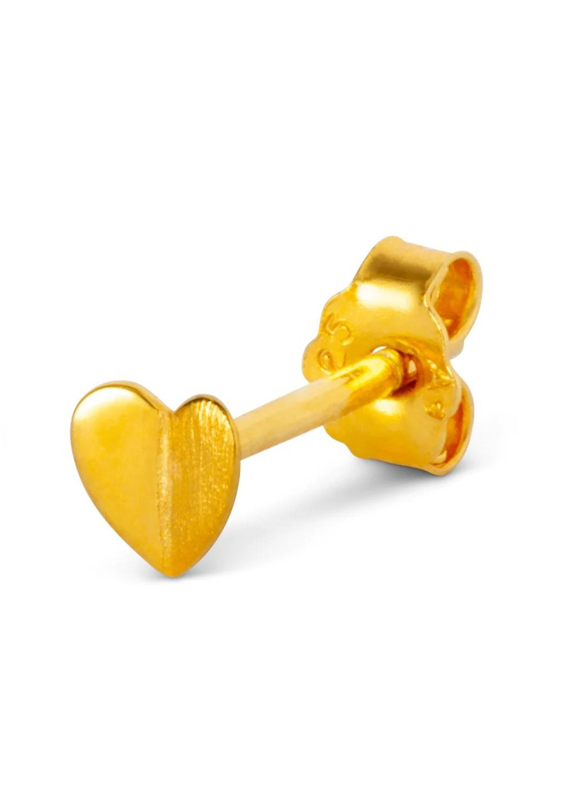 Gold heart wings stud