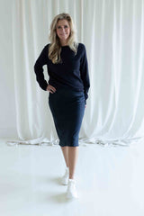Boston knit cashmere navy