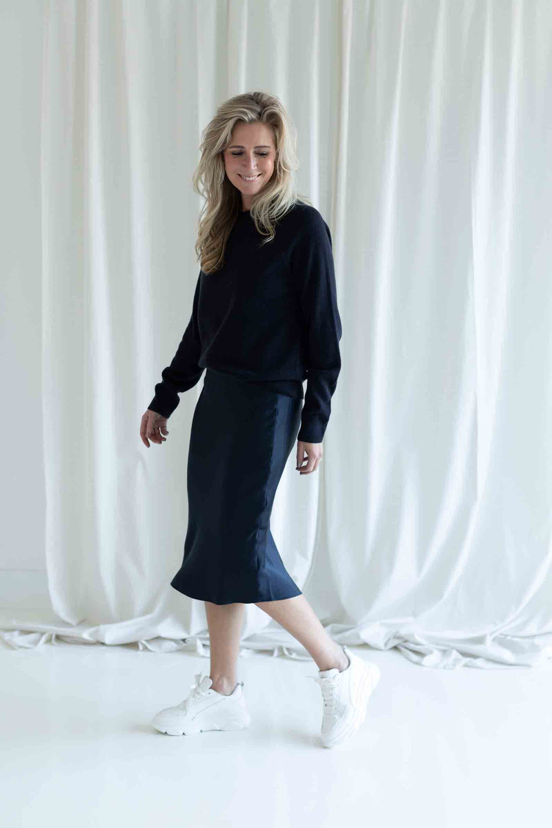 Boston knit cashmere navy