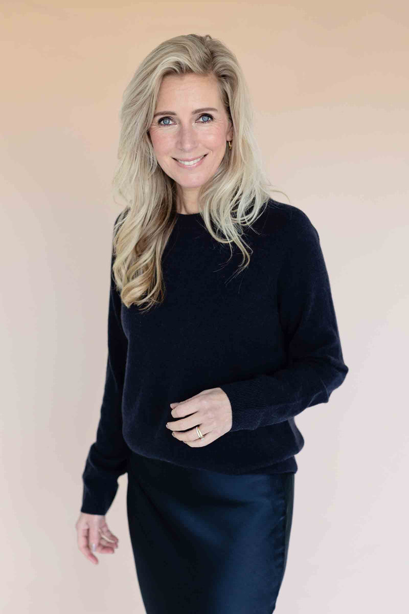 Boston knit cashmere navy